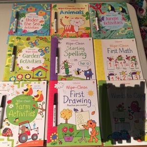2 Books! New! Wipe-Clean Usborne Book